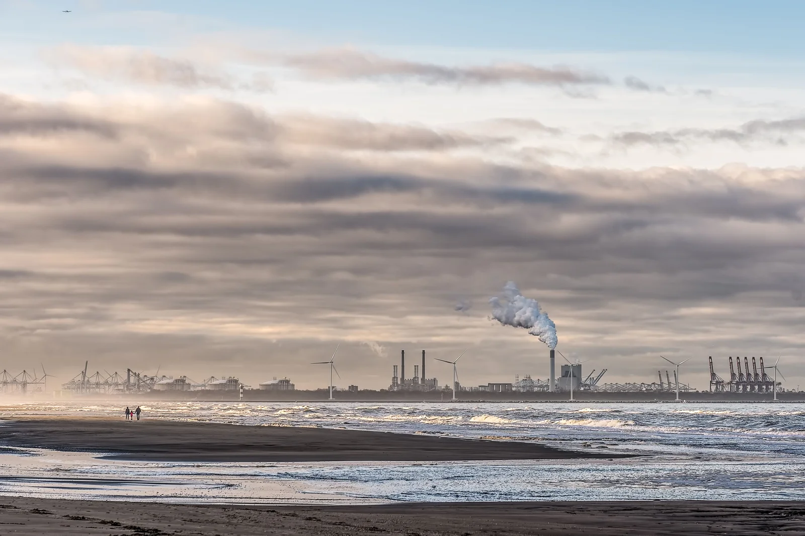 Illustrative image of power generation facilities along the coast