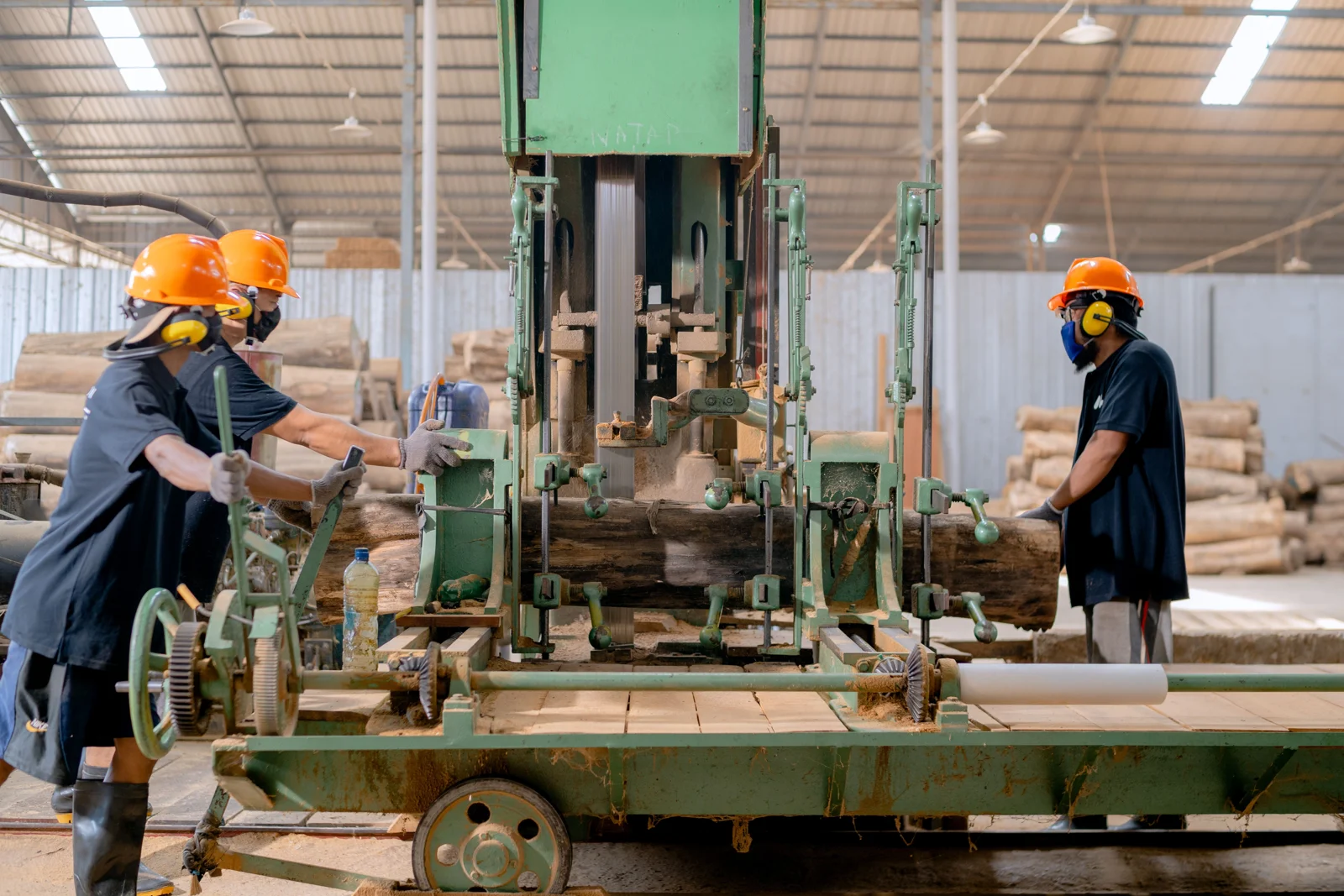 Illustrative image of industrial wood processing