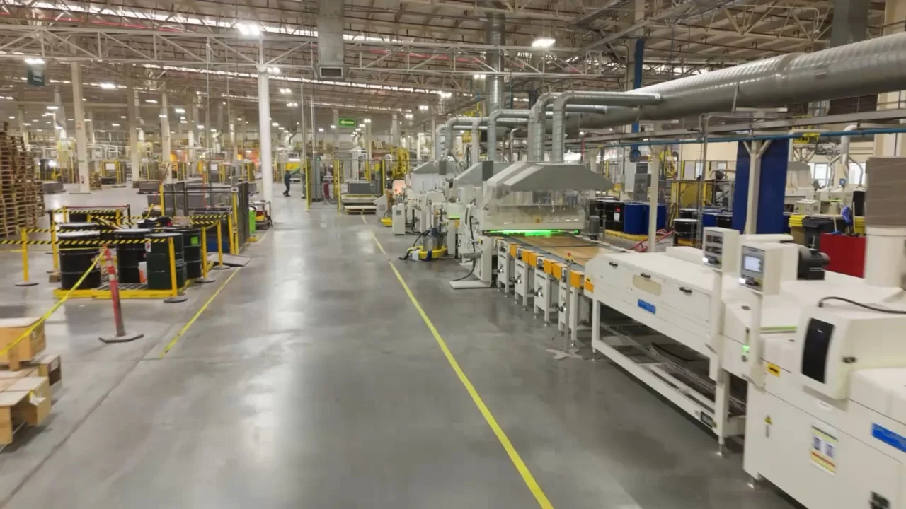 General view of an industrial production line